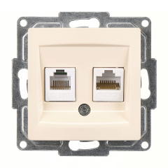 Günsan Visage Krem Data + Nümeris Telefon Prizi (RJ45 Cat6 + Cat3) Mekanizma