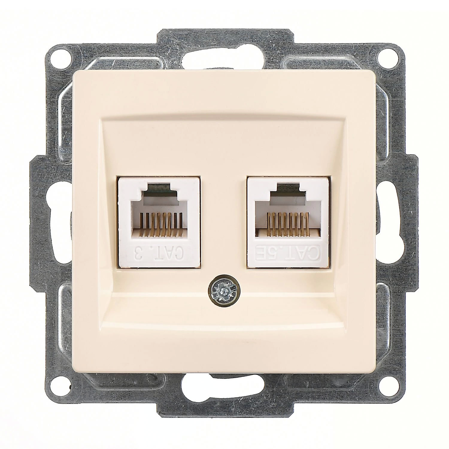 Günsan Visage  Krem Data + Nümeris Telefon Prizi (RJ45 Cat5E + Cat3)
