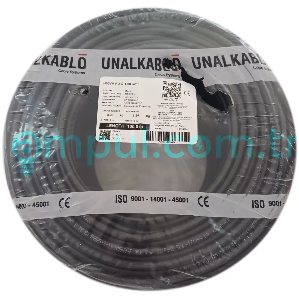 Ünal 3x1 TTR Kablo Siyah