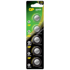 GPGP Batteries Cr1620 1620 Boy Lityum Düğme Pil, 3 Volt, 5'li Kart