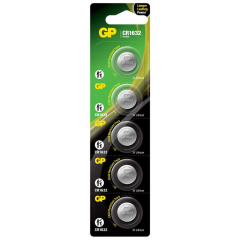 GPGP Batteries Cr1632 1632 Boy Lityum Düğme Pil, 3 Volt, 5'li Kart