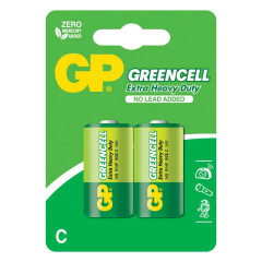 GP Batteries GP14G Greencell R14P/1235/C Boy Orta Pil, 1.5 Volt, 2'li Kart