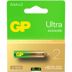 G-TECH Ultra Alkalin İnce LR03 - AAA Boy 1.5V Pil 2'li Kart