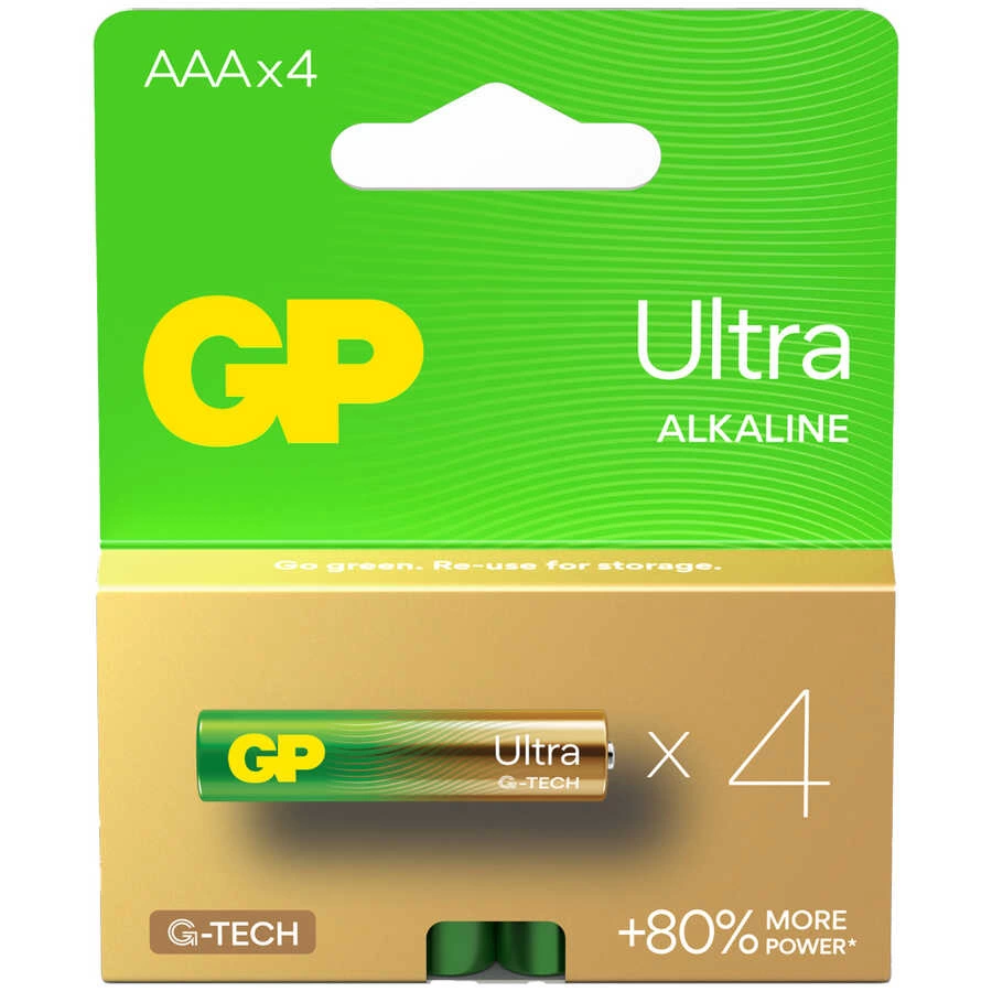 G-TECH Ultra Alkalin İnce LR03 - AAA Boy 1.5V Pil 4'lü Kart