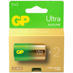 G-TECH Ultra Alkalin Kalın LR20 - D Boy 1.5V Pil 2'li Kart