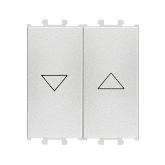 Günsan Domino Gümüş Çiftli Stor & Jaluzi Butonu - 2M - 16AX 250V