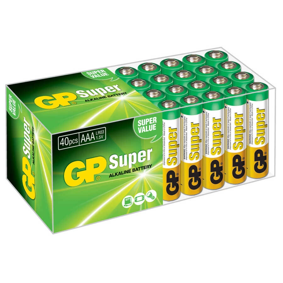 GP Batteries GP24A Süper Alkalin LR03/E92/AAA İnce Pil, 1.5 Volt, 40'lı Paket