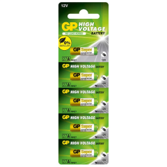 GP Batteries GP27A Süper Alkalin 27A/Mn27 Boy Pil, 12 Volt, 5'li Kart