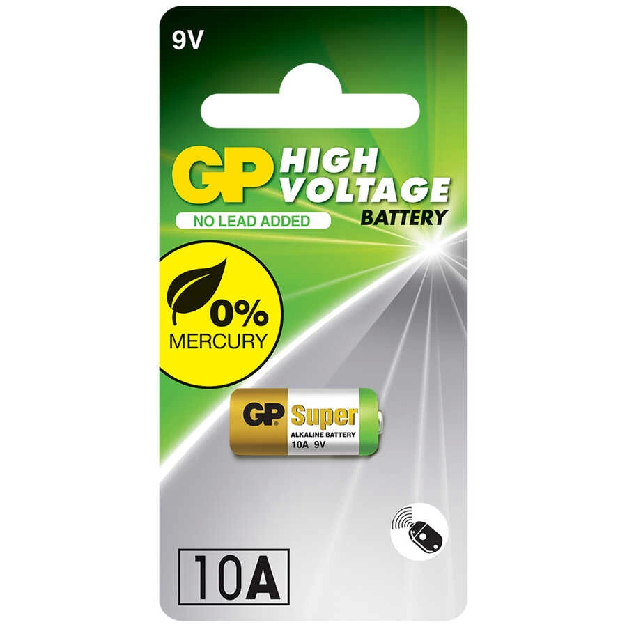 GP Batteries GP10A Süper Alkalin 10A Boy Pil, 9 Volt, Tekli Kart