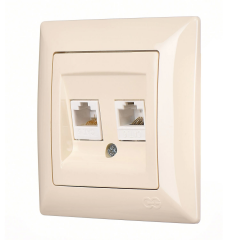 Günsan Visage  Krem İkili Data Prizi (2 x RJ45 Cat6)