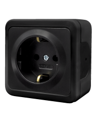 Nead Multima Siyah Sıva Üstü Topraklı Priz