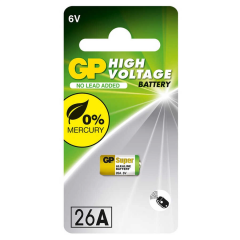 GP Batteries GP26A Süper Alkalin 26A Boy Pil, 6 Volt, Tekli Kart