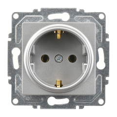 Günsan Eqona Gümüş Topraklı Priz- 16A 250V - Klipsli