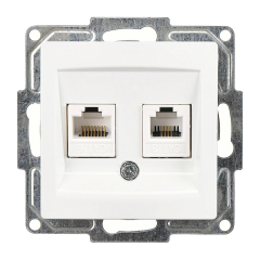 Günsan Visage Beyaz Data + Nümeris Telefon Prizi (RJ45 Cat6 + Cat3) Mekanizma