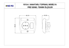 Nead Anahtarlı Topraklı Mobilya Priz
