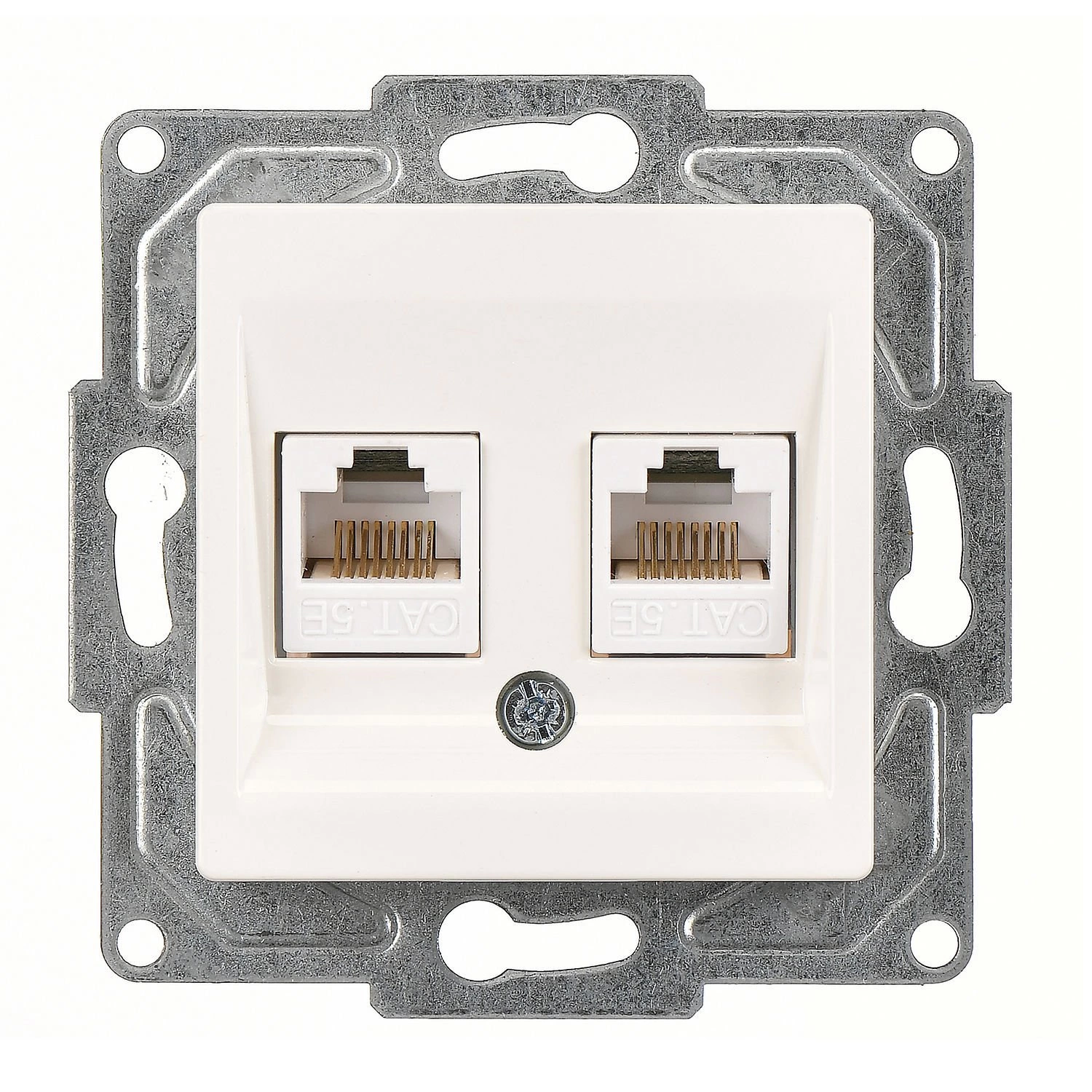 Günsan Eqona Fildişi Beyazı Vidalı İkili Data Prizi (2 x RJ45 Cat5E)