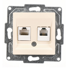 Günsan Eqona Krem Vidalı Data & Nümeris Telefon Prizi (RJ45 Cat6 + Cat3)