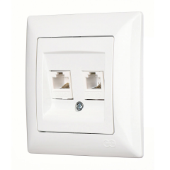 Günsan Visage Beyaz Data + Nümeris Telefon Prizi (RJ45 Cat6 + Cat3)