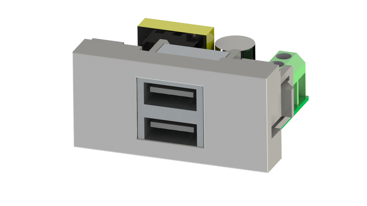 Nead 45x22,5 Çiftli USB Şarj Adaptörü (A/A) Beyaz
