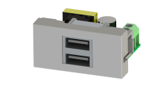 Nead 45x22,5 Çiftli USB Şarj Adaptörü (A/A) Beyaz