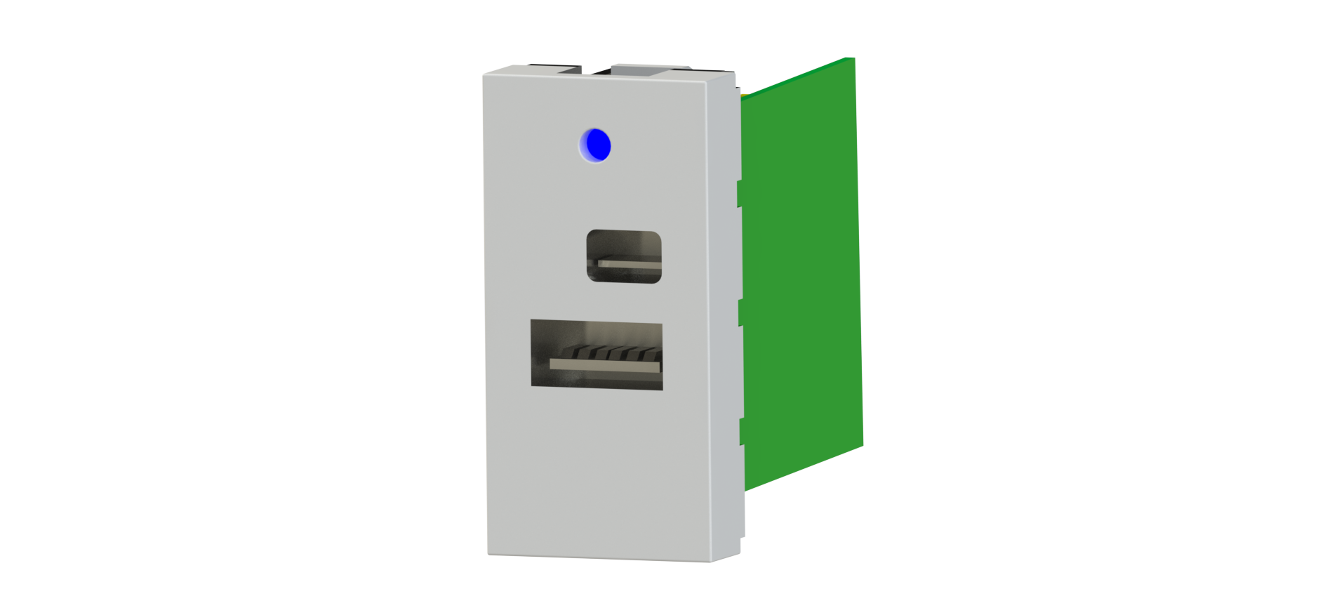 Nead 45x22,5 Çiftli USB Şarj Adaptörü (A/C) Beyaz