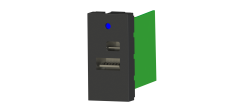 Nead 45x22,5 Çiftli USB Şarj Adaptörü (A/C) Siyah