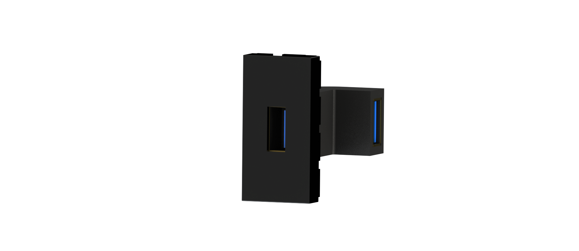 Nead 45x22,5 mm USB Dişi Giriş Çıkışlı L Tip Siyah