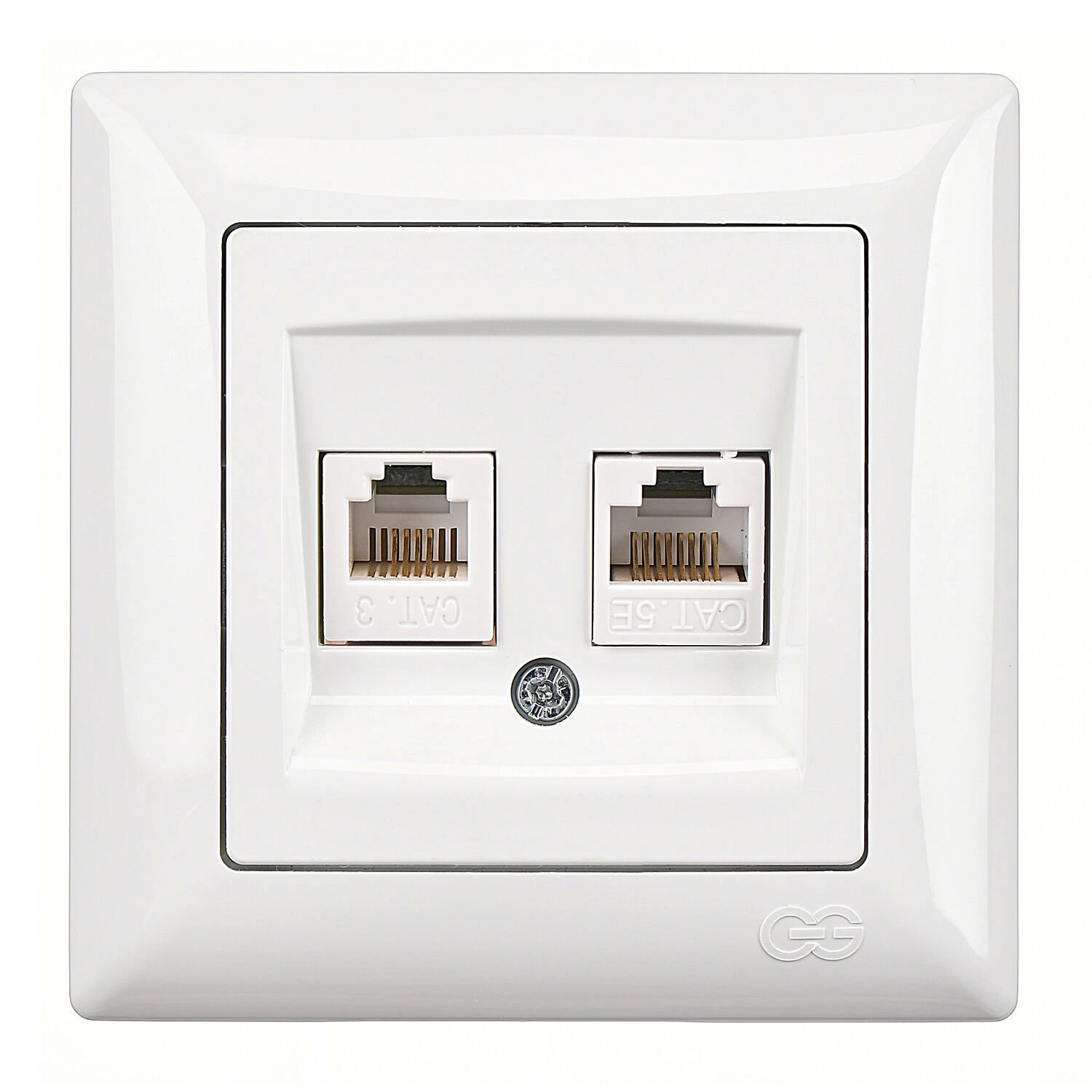 Günsan Visage Beyaz Data + Nümeris Telefon Prizi (RJ45 Cat5E + Cat3)