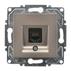 Günsan Eqona Mocha Vidalı Tekli Data Prizi (RJ45 Cat5E)