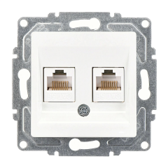 Günsan Eqona Beyaz Vidalı İkili Data Prizi (2 x RJ45 Cat5E)