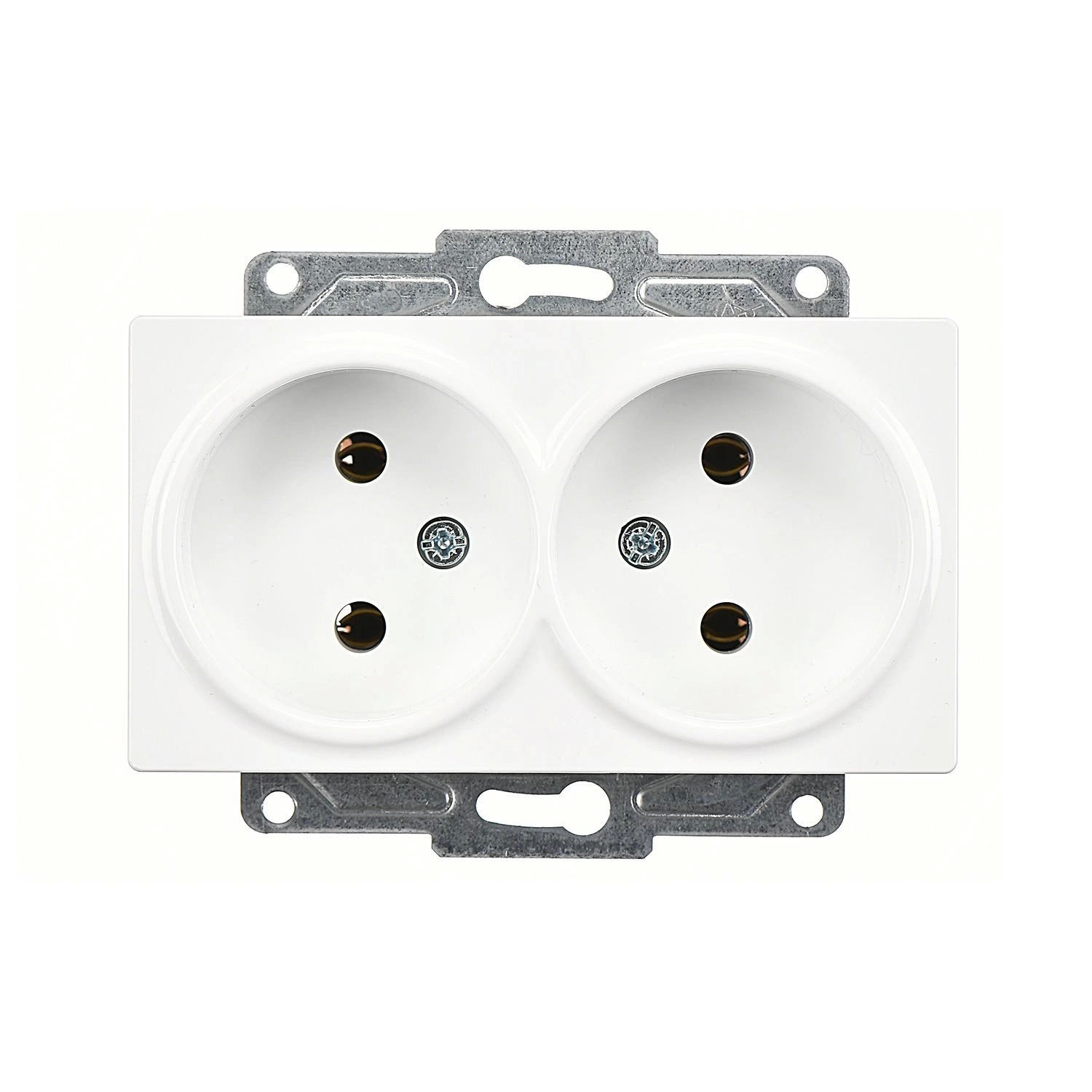 Günsan Eqona Beyaz İkili Priz- 16A 250V - Vidalı