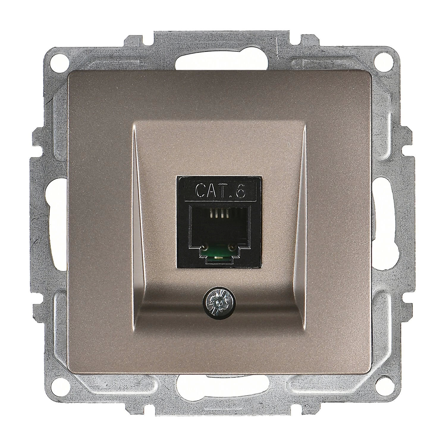 Günsan Visage Mocha Vidalı Tekli Data Prizi (RJ45 Cat6)