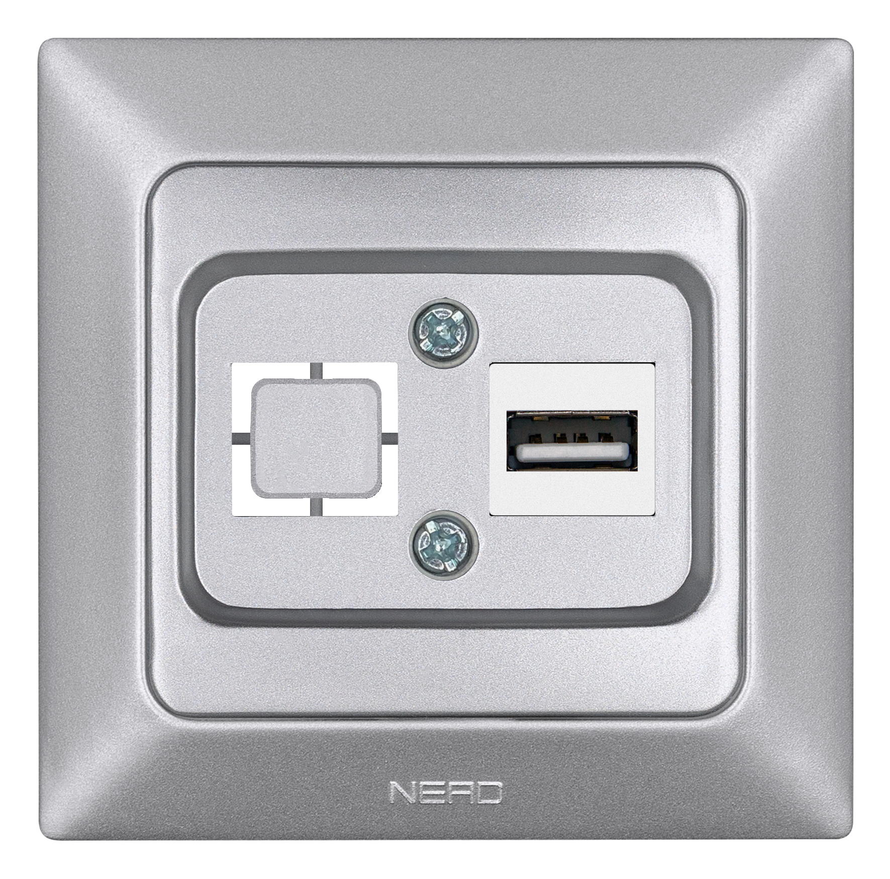 Nead Aras Metalik Gümüş Tekli USB Konnektör Şarjsız