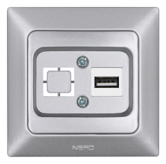 Nead Aras Metalik Gümüş Tekli USB Konnektör Şarjsız