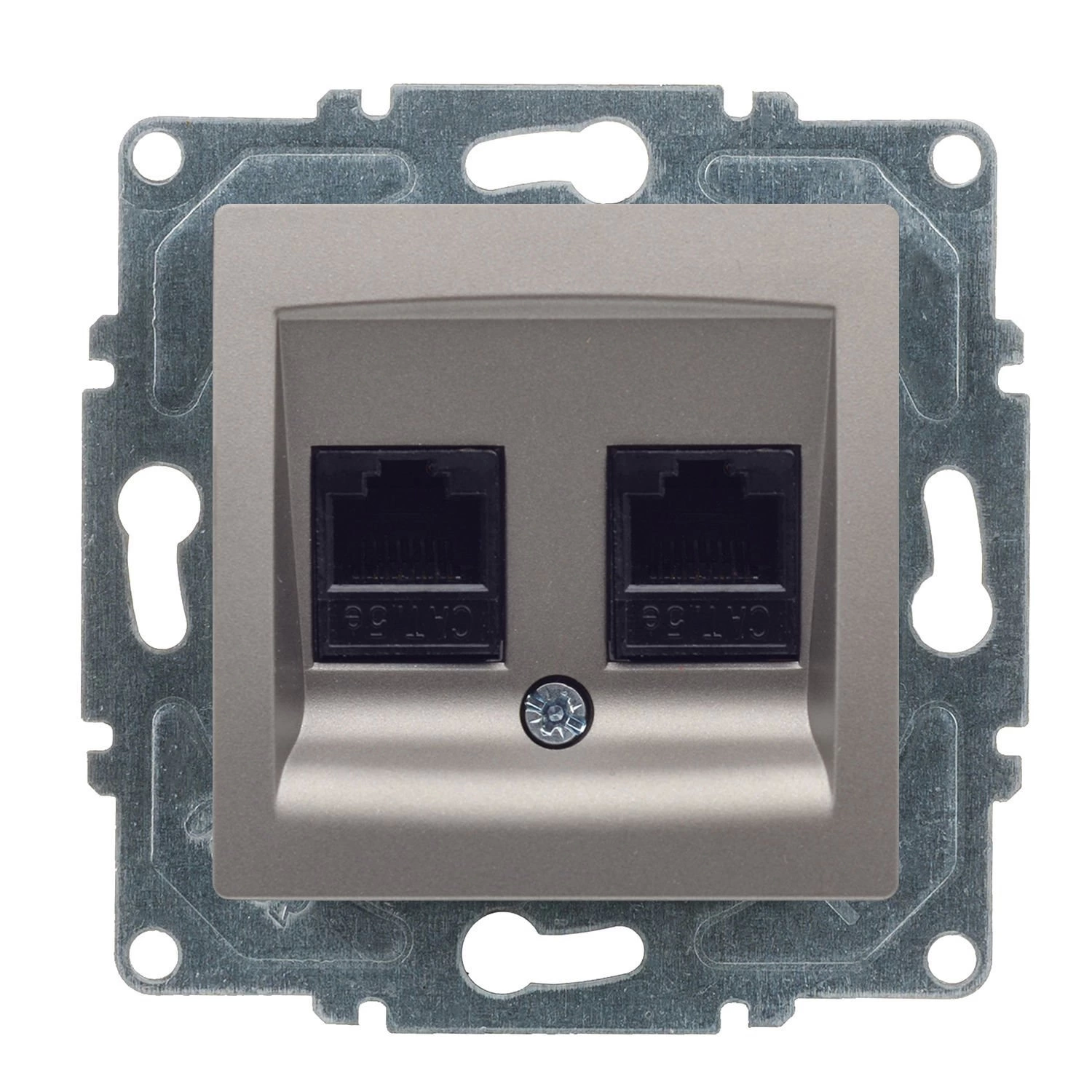 Günsan Visage Mocha Vidalı İkili Data Prizi (2 x RJ45 Cat5E)