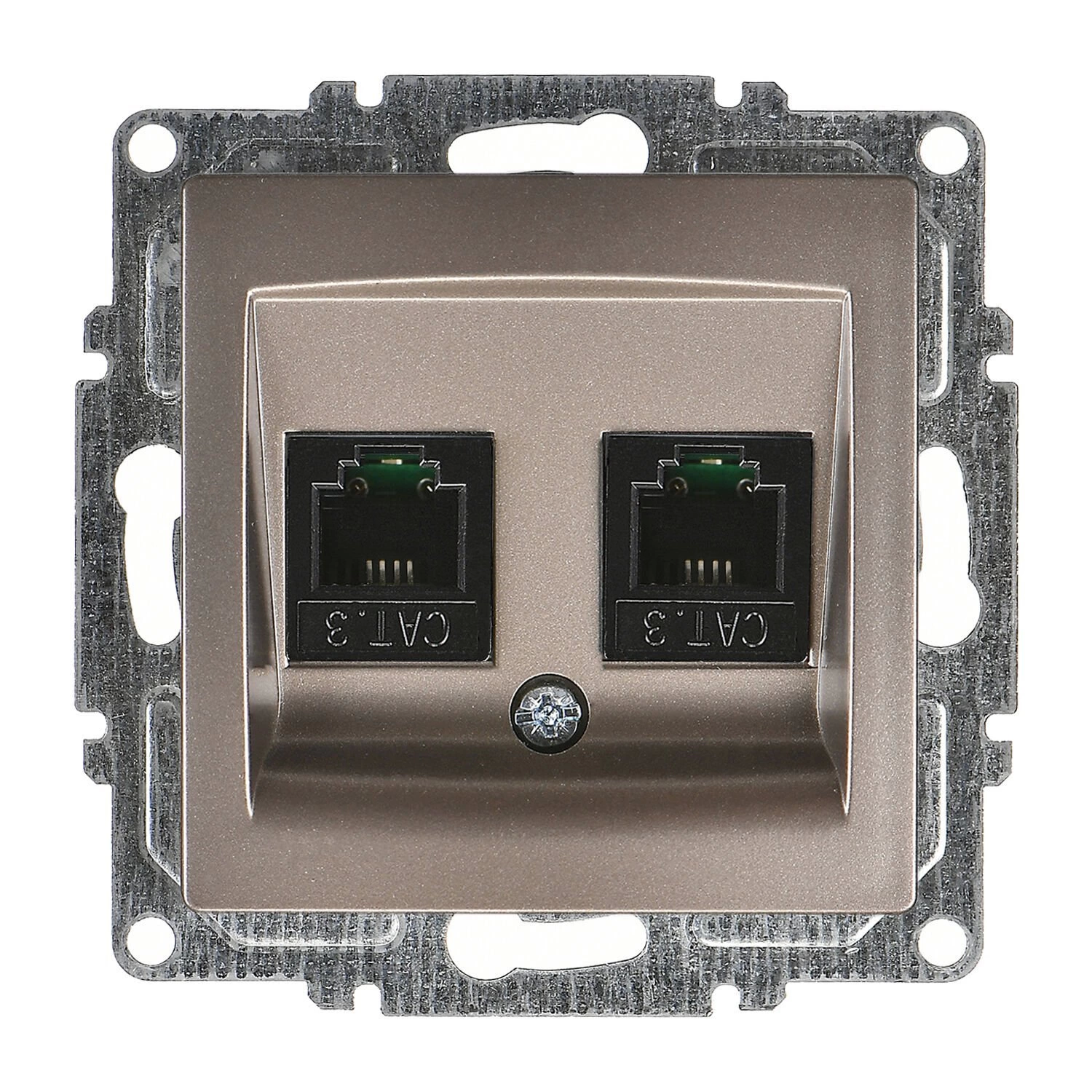 Günsan Visage Mocha Vidalı İkili Nümeris Telefon Prizi (2 x Cat3)