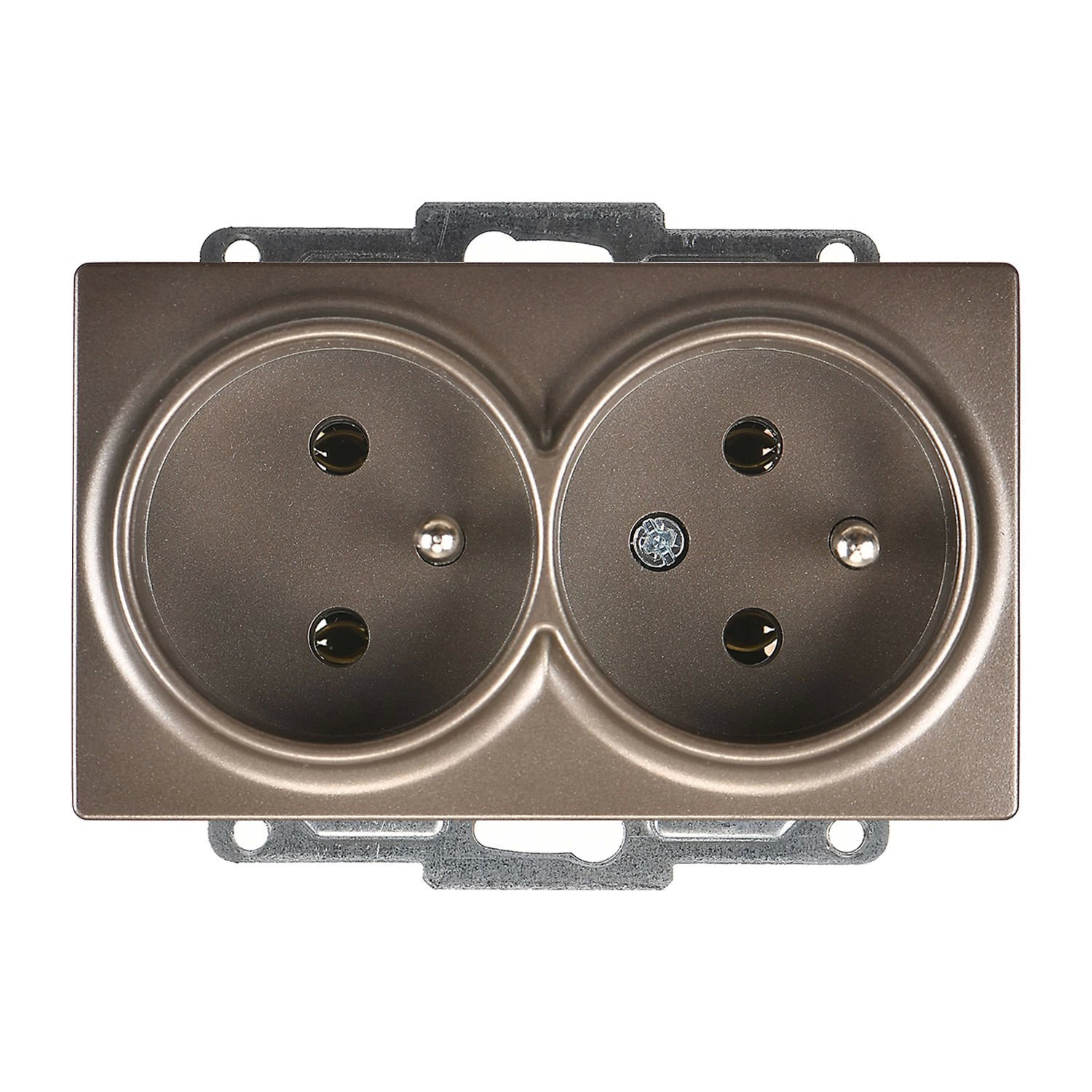 Günsan Visage Mocha İkili UPS Priz- 16A 250V - Vidalı