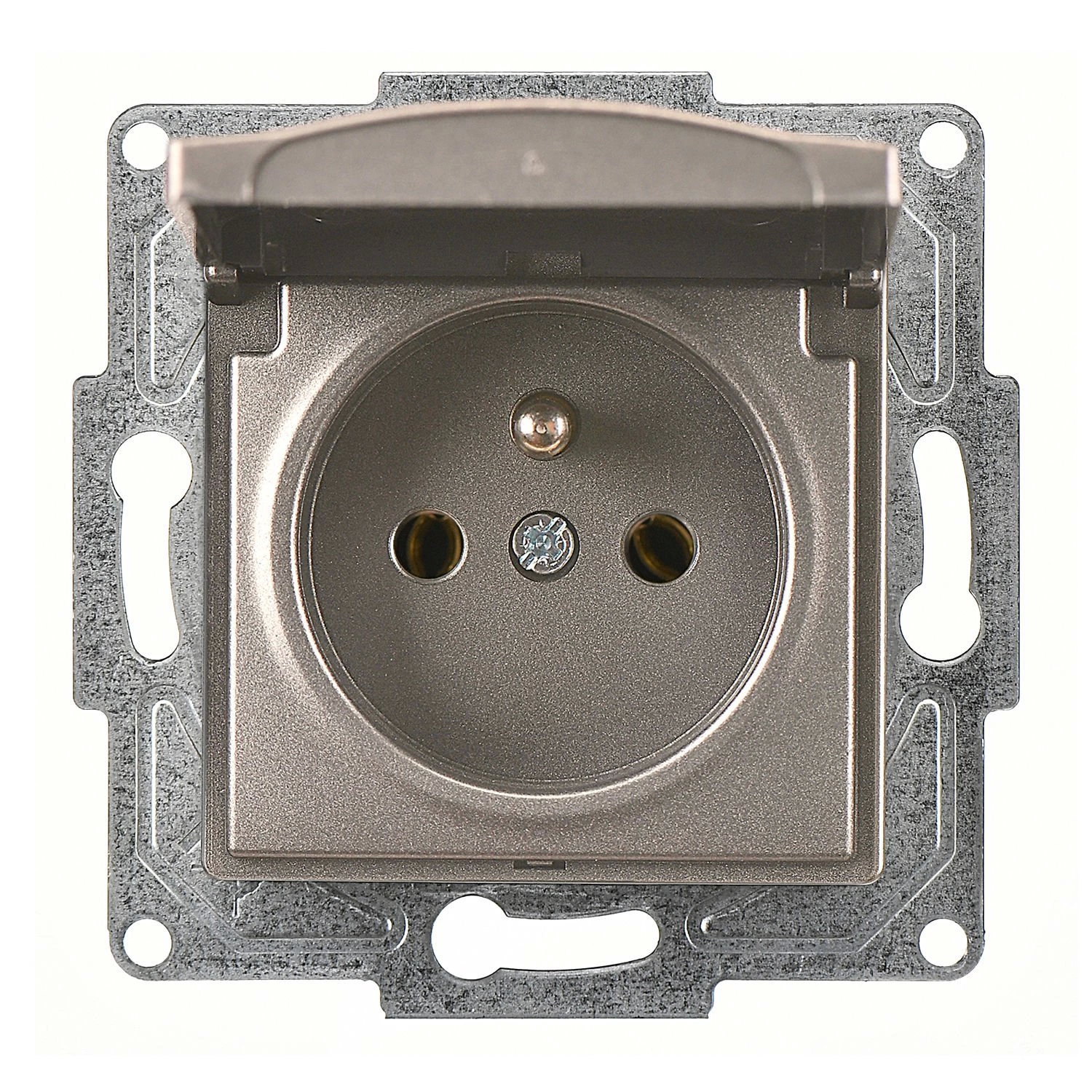 Günsan Visage Mocha Kapaklı UPS Priz - 16A 250V - Vidalı