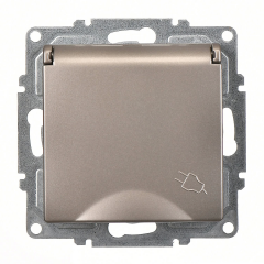 Günsan Visage Mocha Kapaklı Topraklı Priz- 16A 250V - Vidalı