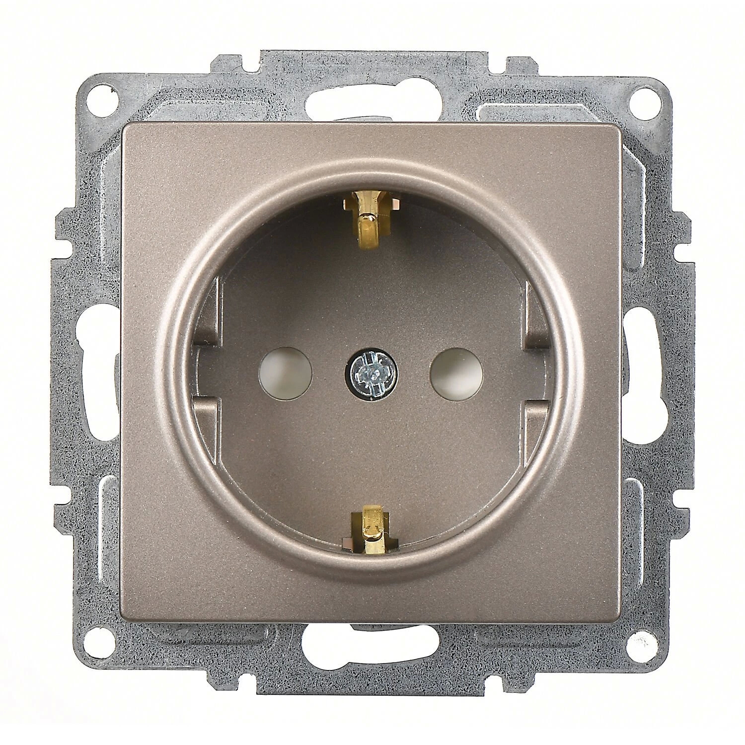 Günsan Visage Mocha Çocuk Korumalı Topraklı Priz - 16A 250V - Vidalı